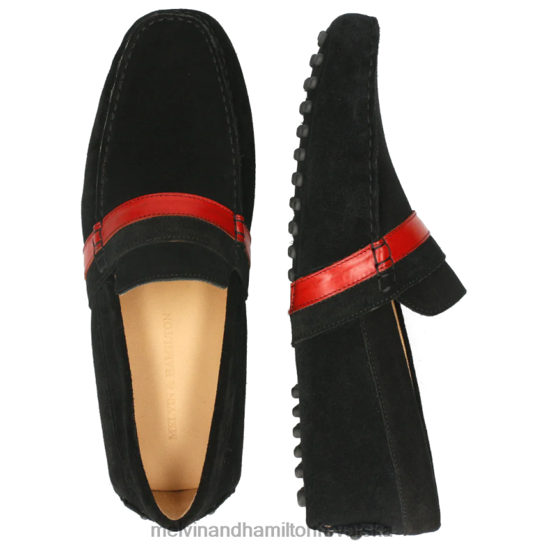 nelson 6 muškarci Melvin & Hamilton crno 22DJH313 mokasinke